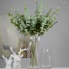 Decorative Flowers LuanQI Eucalyptus Tree Branch 4 Forks Money Leaf Simulation Artificial Nordic Wedding Home Decoration Plants