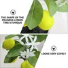 Dekoratif çiçek çelenk yapay ağaç bitki saksı bonsai küçük sahte sarı limon meyveleri dekor