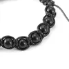 Strand Skqir justerbar mjölkig hartsdemon Cranium Armband Black String Pärlor Tråd Män modesmycken Kvinnor Party Gift