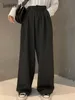 Frauen Hosen Capris 2023 Retro Einfarbig Wilde Gerade Breite Bein Hosen Weiblichen Frühling Koreanische Mode Hohe Taille Beiläufige Lange hosen 230313