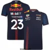 T-shirts masculinas de ciclismo 2023 a nova temporada F1 Fórmula 1 Racing Team Uniforme Manga curta Gola redonda Roupas de secagem rápida Polo masculina personalizada 11# Sergio