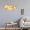 Lampes suspendues ARTURESTHOME Tissé Rotin Lumières Pour Salon Chambre Décor Naturel Bambou Suspendu Lanterne Luminaires Lustre LED