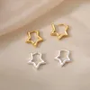 Hoop Earrings & Huggie Geometric Star For Women Girl Stainless Steel Earring Jewelry Gift Charm Hypoallergenic Accessories BrincosHoop