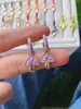 Boucles d'oreilles créoles 5 paires mignon pour les femmes champignon balancent à la mode émail rose violet vert accessoires cadeau déclaration bijoux