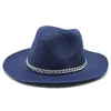 Wide Brim Hats Sun Hat Women Silver Chain Summer Straw Flat Top Outdoor Leisure Seaside Sunshade Beach Wholesale