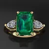 Anéis de casamento 14k jóias de ouro anel de esmeralda verde para mulheres diamant bizuteria anilos de puro emerald gemstone 14k anel de ouro para fêmeas 230313