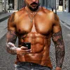 Camisetas masculinas de verão masculino de manga curta masculino de camiseta superdimension 3D Muscle Man Muscle Homem de alta qualidade de roupa esportiva