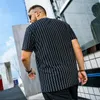 Men's T Shirts Large Size Summer Short-sleeved T-shirt Fashion Casual Fat Loose Striped Half-sleeved Shirt Male More XL-5XL 6XL