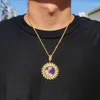 Bling Hip Hop 18K Real Gold Pelled Custom Crown Photo Pendant Necklace Men Gifts