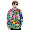 Men's Jackets 3d Baseball Jacket Coat Fashion Colorful Sugar Print Men Women Hoodie Sweatshirt Long Sleeve Unisex Cool Hoodies Tops