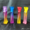 Narguilés Lampe à alcool dégradé coloré accessoires de bangs en verre Pipes à fumer en verre mini coloré