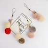 Keychains Ball Fur Plending Bag Charm Key Ring Llaveros para Mujer Pom Keychain