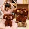 Fluffy Orangutan Gorilla Chimpanzee Plush Toy Stuffed Zoo Animal Plushie Peluche Brown Black Monkey Doll Kids Companion Gift LA555