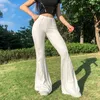 Women's Pants 2023 Women Close-fitting Flared Solid Color Elastic High Waist Trousers For Shopping Dating Vacation Office School Party