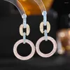 Boucles d'oreilles créoles en Micro Zircon pour femmes, bijoux de luxe, tendance, de qualité supérieure, avec lien en Micro Zircon, cercle pour dames, fête indienne et africaine, spectacle, Banquet, 2023