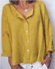 女性のブラウスシャツ夏のリネン女性シャツ長袖トップティーカジュアルウーマンTシャツ女性ブラウス230313