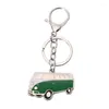 Keychains BY DHL 100pcs/lot Metal Vintage Car Bus Shaped Keyrings For Gifts