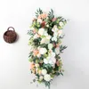 Decorative Flowers Wreaths Artificial Flowers Row Table Wall Wedding Home Backdrop Decoration Welcome Sign Corner Floral Ball Party Stage Arrange Display 230313