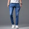 Jeans pour hommes printemps été hommes Stretch Jeans mode décontracté Slim Fit Denim pantalon mâle bleu pantalon homme vêtements 230313