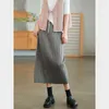 Skirts 2023 Arrival Autumn Winter Arts Style Women Loose Casual Straight Skirt All-matched Mid-calf Vintage Pleated P438