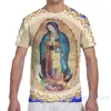 Magliette da uomo Nostra Signora di Guadalupe Virgen Maria Fiori Seppia 118 T-shirt da uomo Donna Stampa all over Camicia da ragazza Magliette da ragazzo a maniche corte