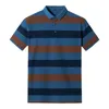 Men's T Shirts High Quality Cotton Fashion Super Large Summer Men Stripe Short Sleeve Casual Knitted Shirt Plus Size XL-4XL5XL6XL7XL8XL