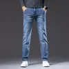 Jeans da uomo Primavera Autunno Uomo Blu chiaro Regular Fit Midwight Jeans casual Stile classico Pantaloni in tessuto denim elasticizzato Marca maschile 230313