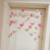 Curtain Girls' Pink Heart Shaped Living Room Decor Tassel Divider String Girl Partiton Sweet Beaded Window Valance