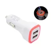 LED Car Charger Dual USB Car Charger Adapter 5V 1A لـ iPhone for Android للهاتف المحمول