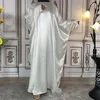 Ubranie etniczne Ramadan Eid Kaftan Satin Abaya Dubai Turcja muzułmańska hidżab maxi
