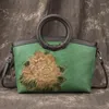 Abendtaschen Johnature Echtes Leder Luxus Handtaschen Frauen Tasche 2023 Retro Natur Rindsleder Handgemachte Prägung Schulter Crossbody