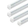 8ft led t8 tubo luci doppie file smd 2835 tubi led 72w integrati 2.4m led Lampade fluorescenti AC 85-265V Stock nel negozio di luci negli Stati Uniti