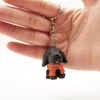Keychains Fashion Punk French Teddy Keychain Resin Dog Key Chains For Women Bag Pendant Jewelry Trinket Men's Car Ring Chain