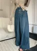 Jeans femininos S4XL Mulheres vintage solto cintura alta elegante streetwear chique perna larga moda coreana allmatch outono retro azul 230313