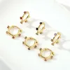 Hoop Earrings Bohemian Women's Jewelry Small Fresh Fashion Copper Inlaid Zircon Stud Charm Holiday Gifts