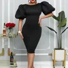 Party Dresses Puff Sleeve Bag Hip Sexy Dress Women Summer Lady Office Elegant Work Wear Bodycon Business Outfti Midi Vestido