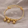 Bangle 4pcs Ethiopian Pattern Gold Color Bead Bangles For Women Wedding Bracelet Alab Dubai Tassel Gifts