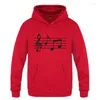 Heren Hoodies Mens Music Notes Gedrukte hoodie Men Hip Hop Fleece Lange mouw Man's Sweatshirt Skate Skate Pullover Tracksuit Coat Moletom