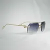 Óculos de sol quadrados sem aro vintage homens Oculos Diamond Cortando novas lentes Shape Shade Metal Metal Glish para ler Gafas