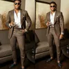 Men's Suits Latest Men's Wedding Slim Fit 2 Pieces Brown Groom Tuxedos Custom Made Business Suit For Men Costume Homme(Blazer Pants)