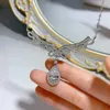 Angle Wings Lab Diamond Prendant 100 ٪ Real 925 Sterling Silver Party Bendants Necklace for Women الزفاف المجوهرات Chocker