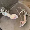 Topkwaliteit ontwerpers hakken nieuwe dames sandalen hakken krista buckle feest trouwjurk schoenen sexy rugriem 100% lederen zool sandaal