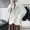 Abiti da uomo in forma sfusa solidi blazer per uomini tendenze della moda streetwear adolescente in stile sovradimensionato abito oversize blazer per matrimoni a petto singolo