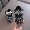 Sneakers Ainyfu Children's Children's Cequine Skórzane buty Dziewczyny Księżniczka Bowknot Single Fashion Baby Kids Wedding 230313