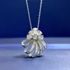 Breloque fleur laboratoire diamant pendentif 100% réel 925 en argent Sterling fête de mariage pendentifs collier pour femmes Chocker bijoux