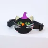 Obroże dla kotów prowadzi Halloween 1PCS Regulowany zwierzak Dziwny Księżyc Dyni Kott