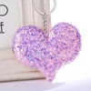 Keychains Sequins Carton réflectif brillant Keychain paillette cardiaque cardiaque pour femmes filles sac à main