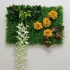 装飾的な花40x60cm家庭用装飾用の人工芝生緑色のプラスチック葉草シミュレーション植物壁の結婚式のパーティー装飾家