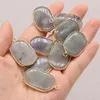 Pendant Necklaces Natural Flash Labradorite Oval Gilt Edge Necklace For Jewelry Making DIY Earrings Accessories 20x34mm