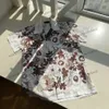 Xinxinbuy Men Designer Tee T Shirt 23SS Floral Lett Print Sets Bawełniane bawełniane kobiety Czarne białe szare zielone zielone xs-2xl